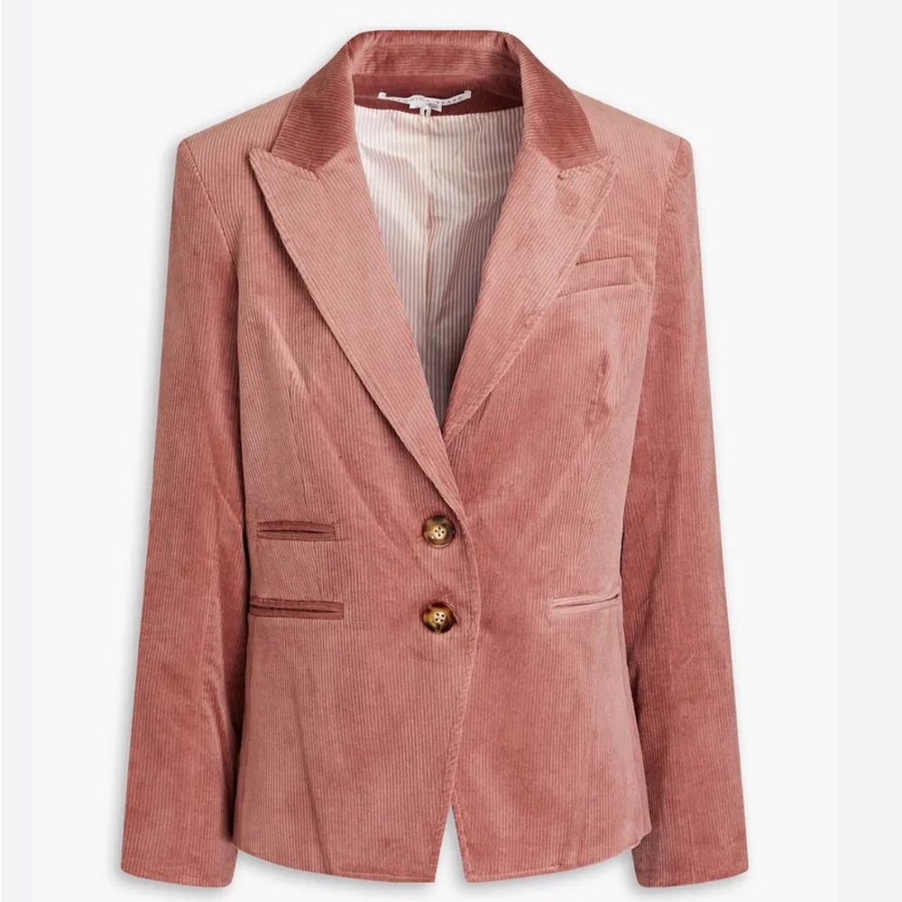 $698 Veronica Beard Hudson blush rose luxe Corduroy Dickey jacket blazer Sz 6